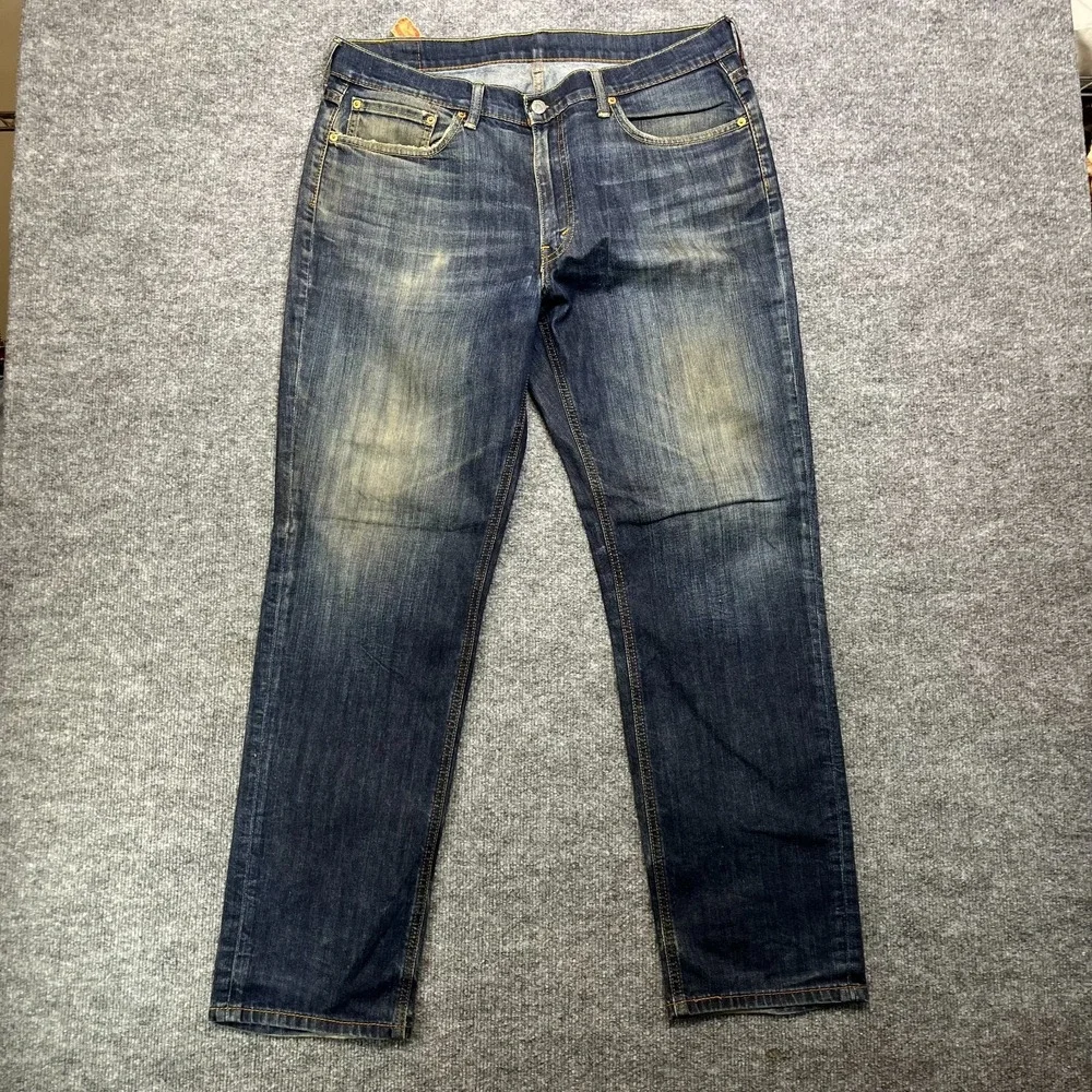 Levi's Jeans Mens Blue Denim Stretch Mid Rise Classic Straight Zip Fly - 37X32.5